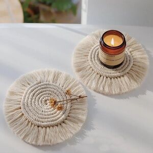 One Boho Coaster Cream
Colored New With Tag Large Oversized see measurements